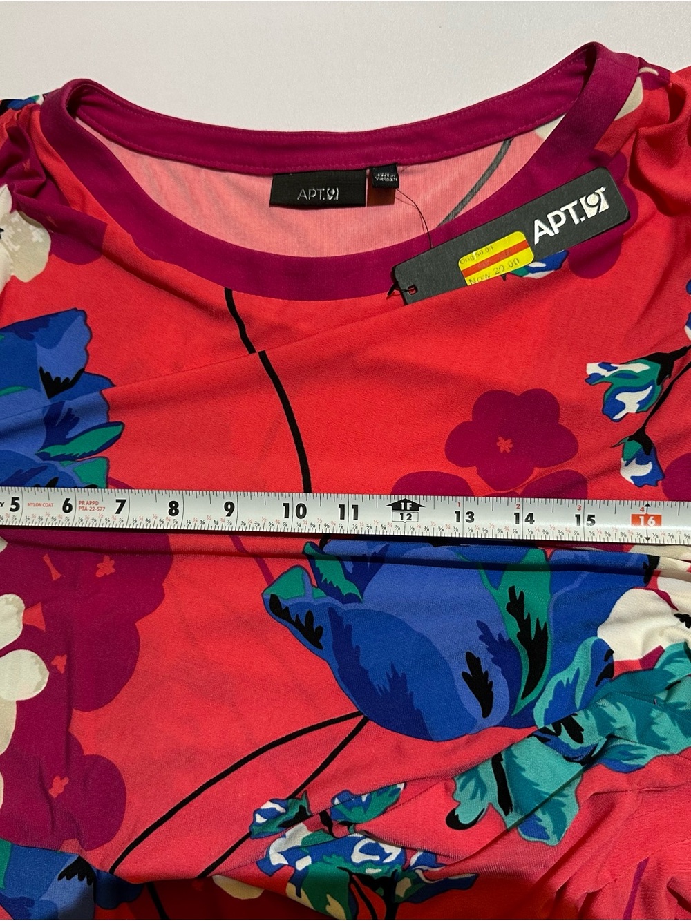 Apt. 9 Bold Floral Crewneck Top in Red, Blue and Purple